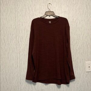 Athletic Works Men's XL T-shirt Long Sleeve Shirt Dri Works  Maroon Color